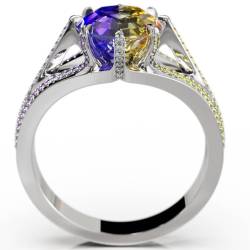 Cration d'une bague sur mesure avec pierre bi-color