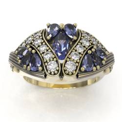 Cration Manjo joaillerie unique pierres violettes